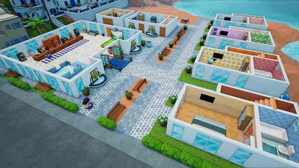 hotel management simulation UI